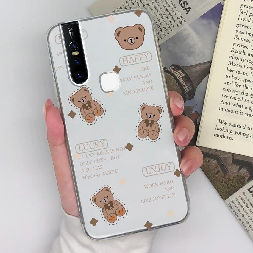 Pro Vivo V15 V19 V20 V21 V27 U20 S15 Pouzdro na telefon Barevné vzory srdíček Odolné proti nárazům Silikonové Měkké Průhledný Zadní kryt Pro pouzdro na mobil Vivo