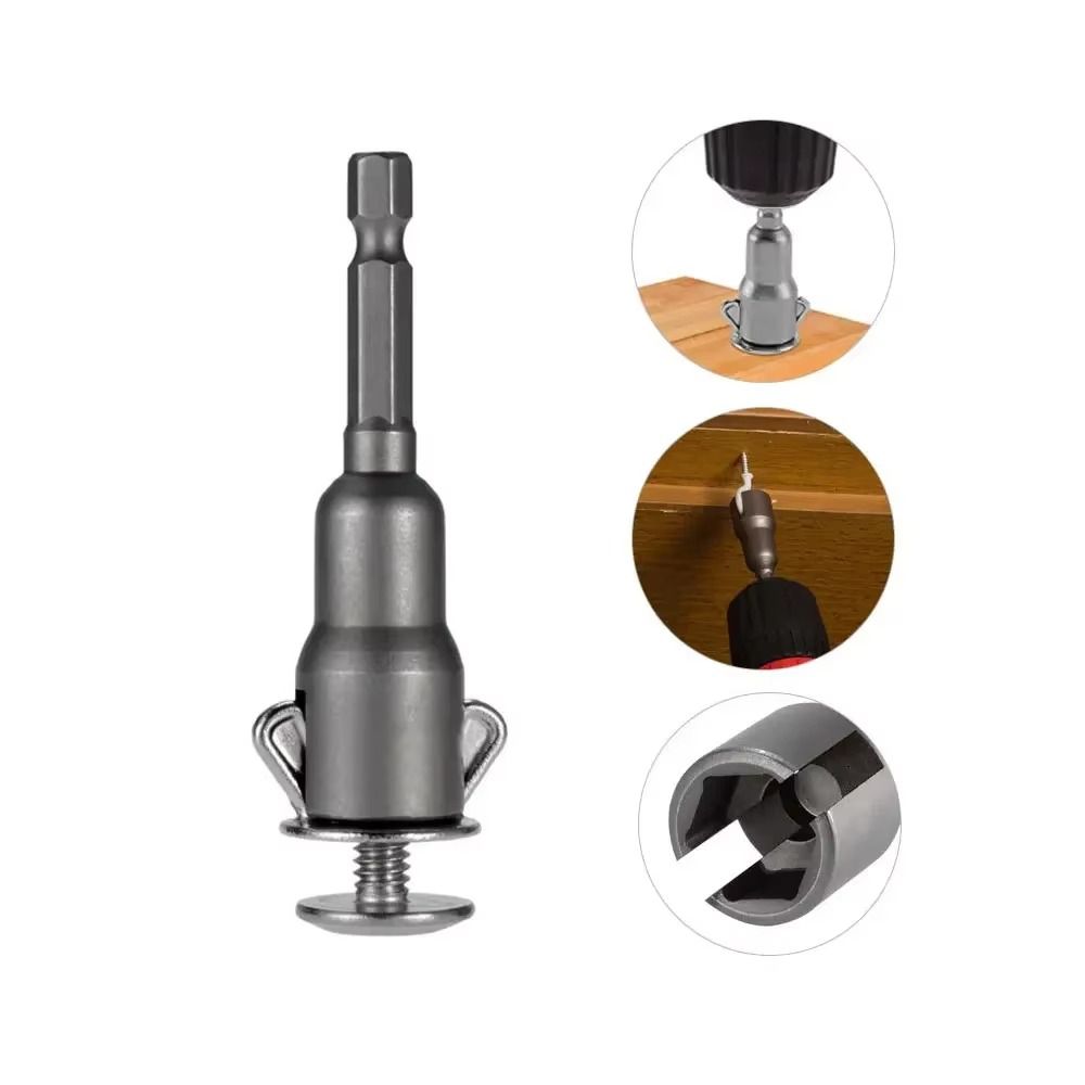 1/4'' Size Hexagon Shank Wing Socket 12mm Slotted Power Wing Nut Drive  Drill Adapter