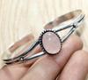 Rose Quartz 925 Silver Plated Bangle 7" Festival Special Gift Fashion Sale Q1w33