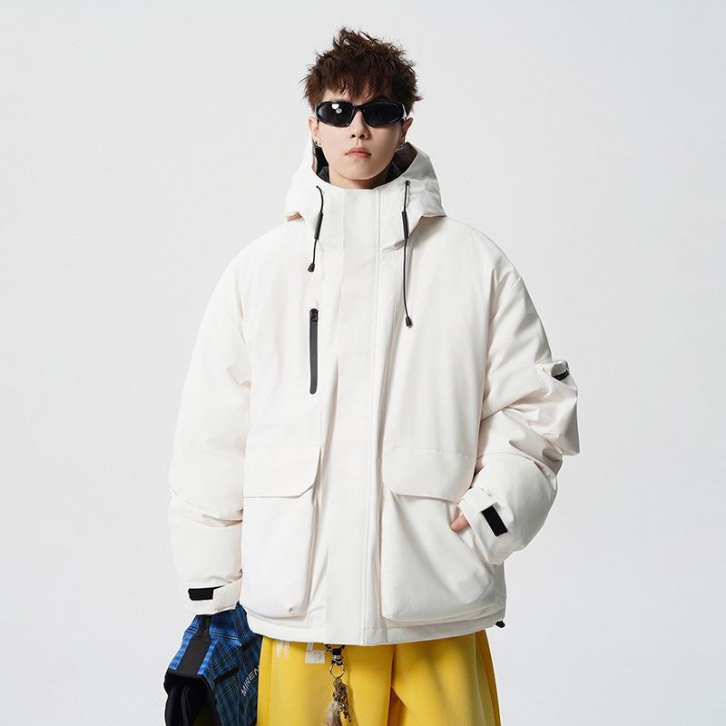 Men s High-Quality 90% Down Hooded Lightweight Jacket XL бежевый