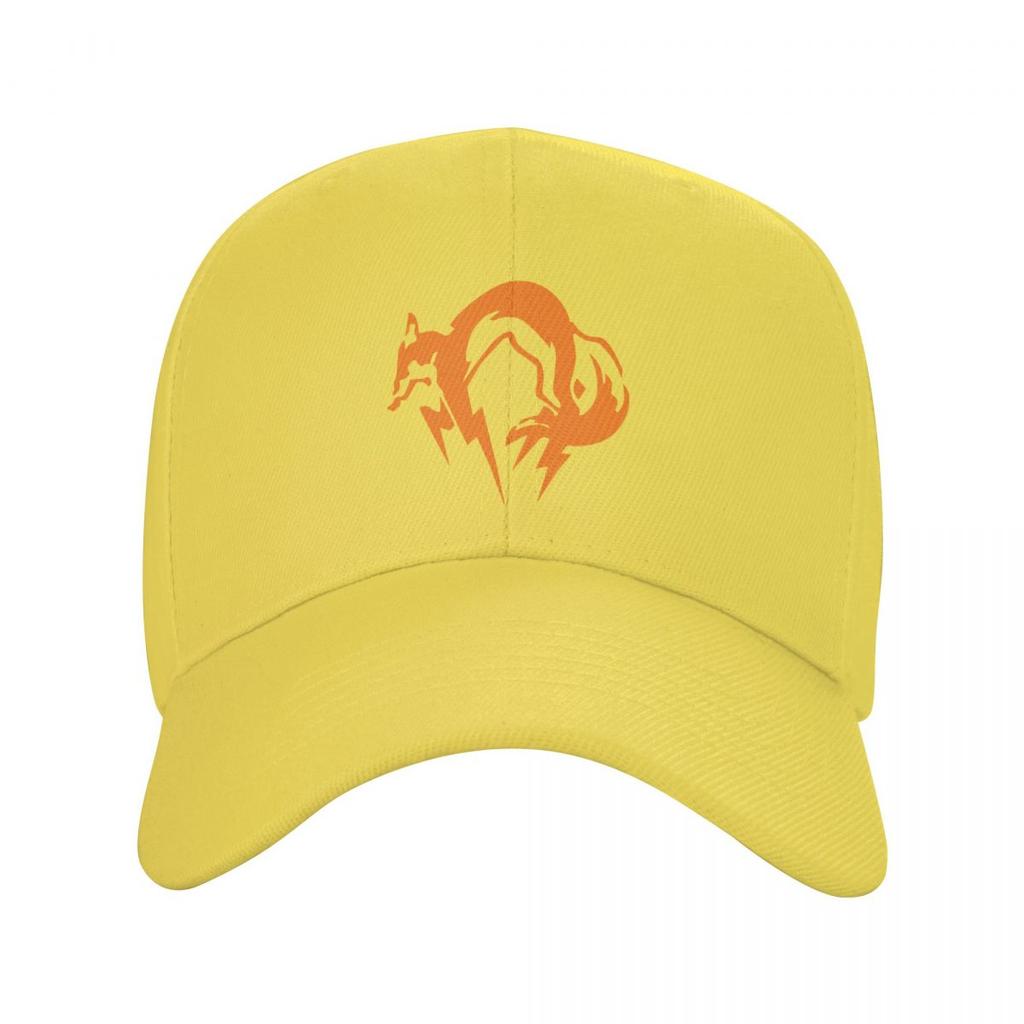 Klassische Metal Gear Solid Fox-Logo-Baseballkappe für Unisex-Damen, individuell verstellbare Unisex-Videospiel-Vatermütze, Sommermütze