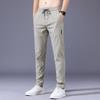 Ice Silk Cool Men's Elastic High Waist Slim Fit Sports Pants - Summer Casual Style 1062