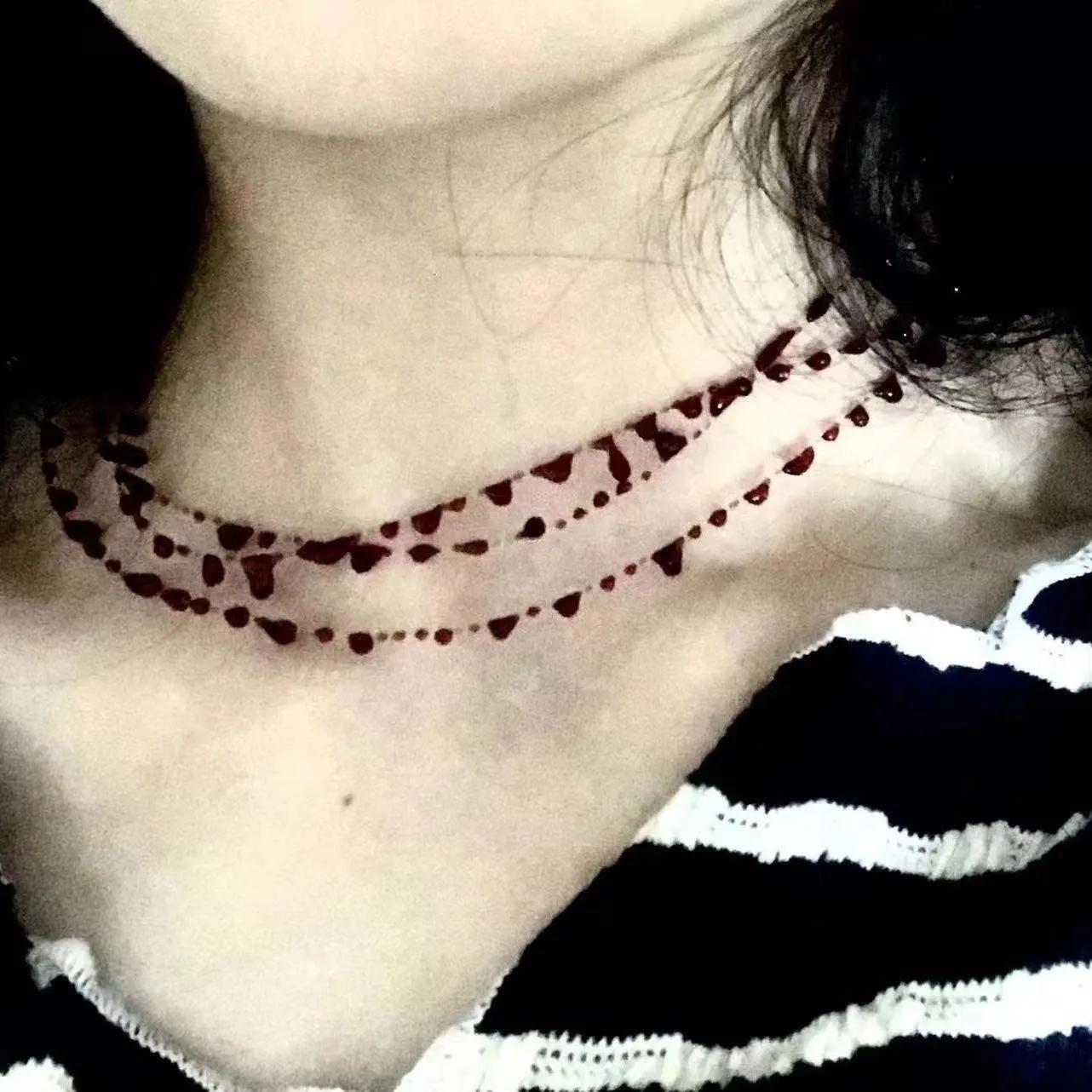 

Gothic Choker Necklace Blood Droplet Short Chain Neck for Women Cool Necklace Goth Jewelry Accessories Gifts
