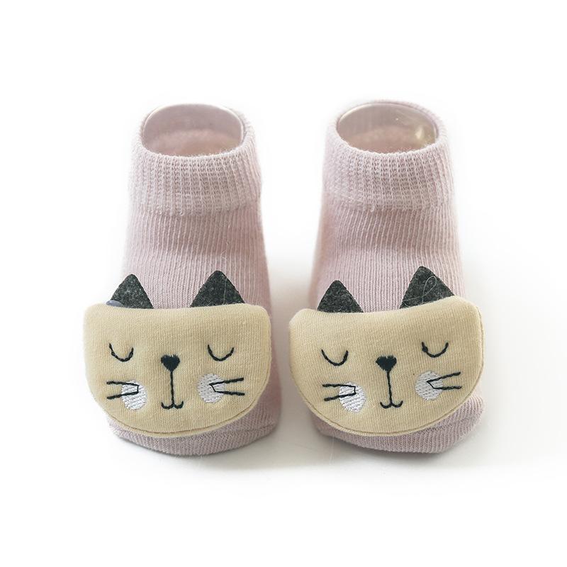 Süße Baby-Socken für Jungen und Mädchen, Kinder, Dinosaurier/Fuchs, Neugeborene, günstige Sachen, Anti-Rutsch-Sokken für 0–3 Jahre, Kleinkinder, Kleinkinder, Bodensocken