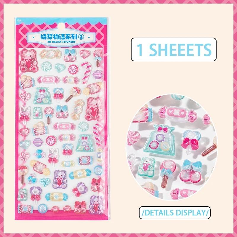 Dessert Shop Collection Foam Flat Stickers Cute Stationary Supplies Scrapbooking Diy Stickers Children'S Gift For Students