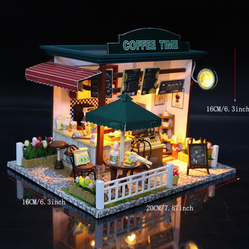 Wooden Doll House Casa Diy  Miniature Dollhouse 3D Puzzle Assembly Building Toys With Furniture LED Lights For Children Gifts