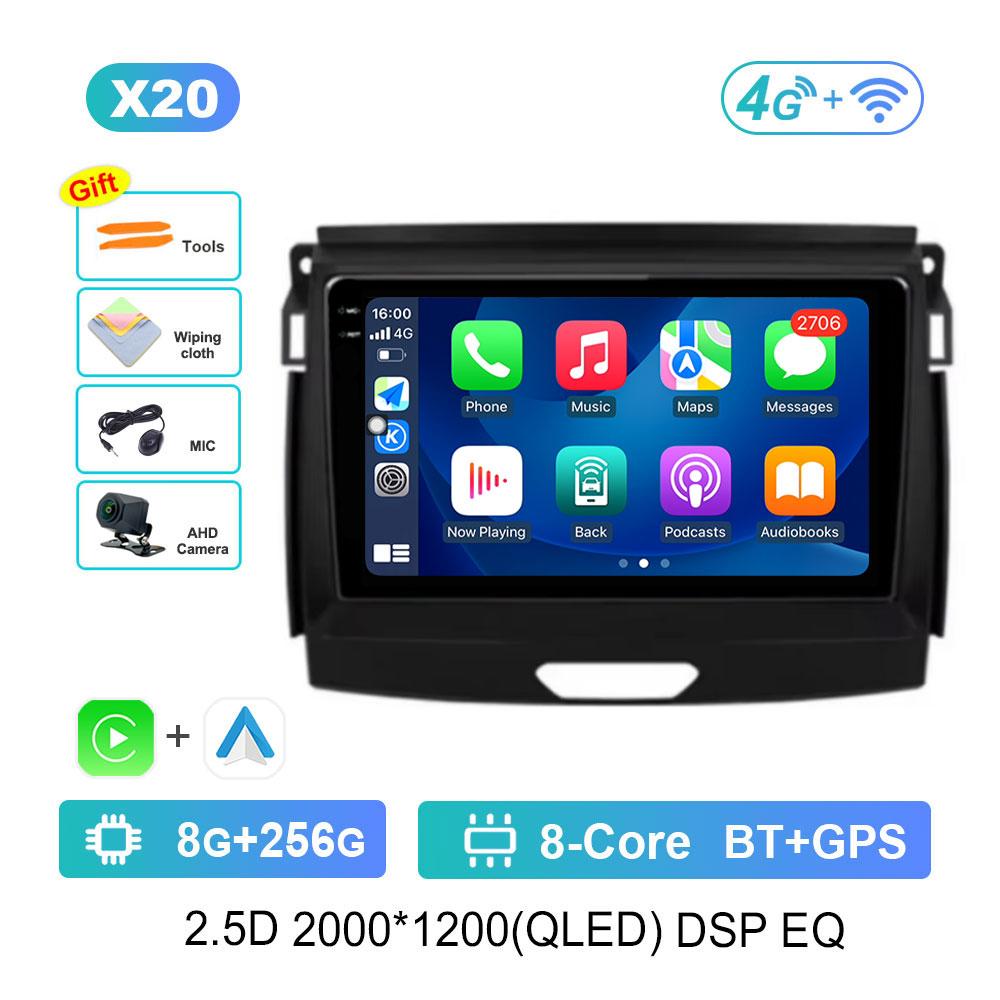 Car Video Multimedia Player Bluetooth Carplay for Ford Ranger 2015 - 2020 WiFi 4G Android OS GPS Navi 2.5D Screen Auto Tools