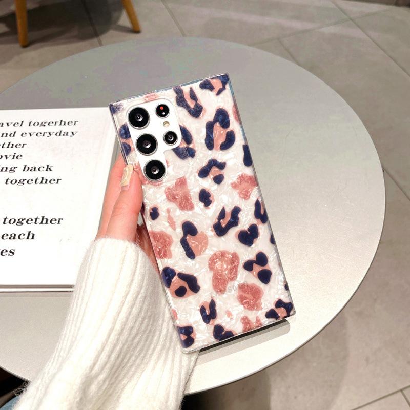 Samsung S25 shell print leopard print mobile phone case S24Ultra shiny A15 popular note20 suitable for S23/A53 S25