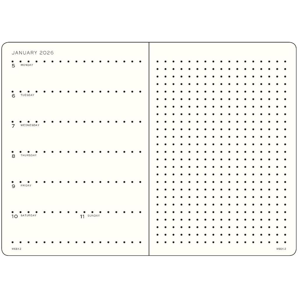 Leuchtturm 2026 Planner, January Start, A5, Weekly, Dot, Rising Sun, 372702, Official Import