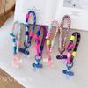 Korea Universal Braided Mobile Phone Lanyard Strap Love pendant Hanging Chain Ring Cord Patch Wrist Strap Cell Phone Detachable