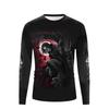 women o neck long sleeve 3d print t shirt