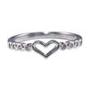 Huajie Romantic Heart Hollow Shape Wedding Women's Rings Inlaid White Zircon Banquet Silver Ring Trend