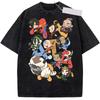 Avatar The Last Airbender Anime Katara Aang Grafisk Print Vintage Vasket Rund Hals T-shirt Mænd Kvinder Personlighed Streetwear Hip Hop Mode Oversized T-shirt