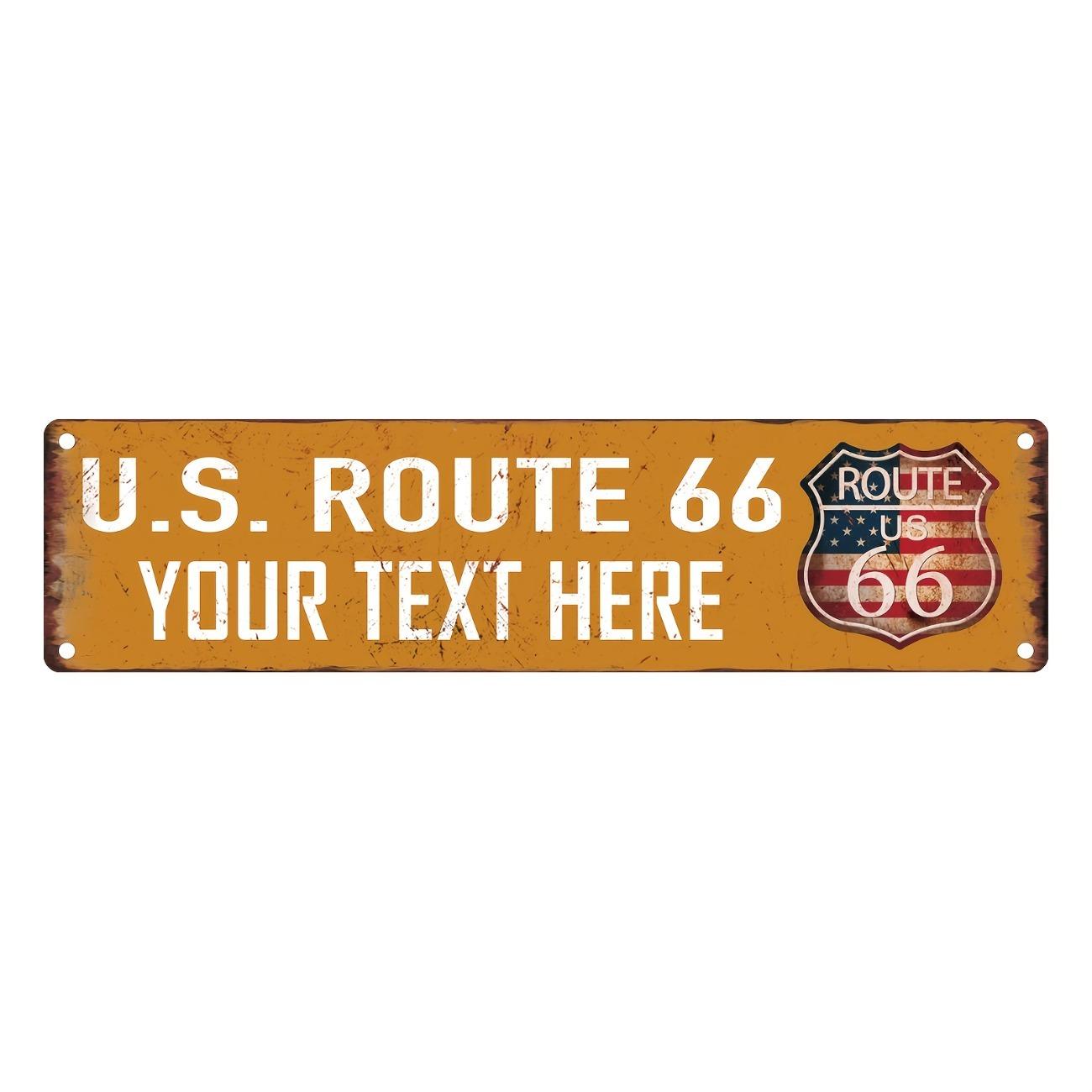 

1pc Customizable Route 66 Vintage Aluminum Sign Garage Wall Decor жёлтый