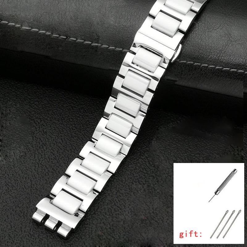 Para pulseira de metal de núcleo sólido Swatch corrente de relógio côncava convexa YCS Yas YGS relógio de aço masculino e feminino pulseira de cerâmica
