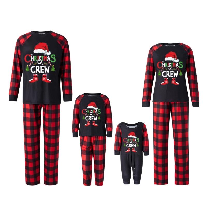 Christmas Family Matching Outfits Mom Dad Kids 2 Pieces Pajamas Set Sleepwear