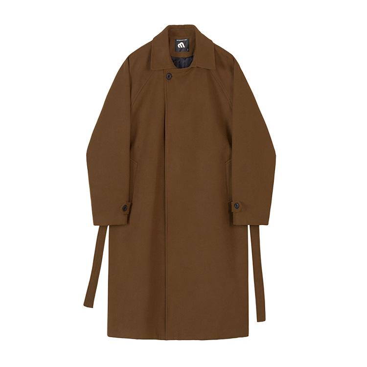 Woolen Coat Men's Winter Thickened Mid-length Korean Style Trendy High-end Knee-high Windbreaker Woolen Coat