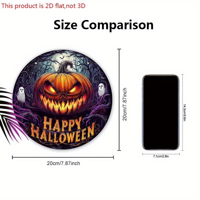 Happy Halloween Wooden Sign with Terrifying Pumpkin Pattern - Unique Figurine Ornaments - Ideal for Front Door, Farm, Porch Decor