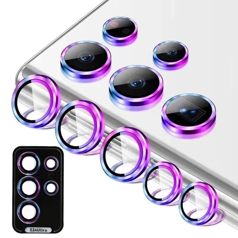 

Металлическое защитное стекло для объектива Samsung Galaxy S24 Ultra S24 Plus, защитная пленка для камеры S24+ S23Plus S23 Ultra, задняя крышка объектива For S23 Ultra разноцветный