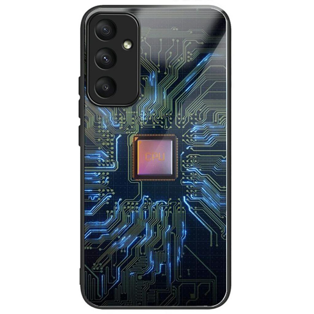 For Samsung Galaxy A16 5G/4G Case Tempered Glass TPU Drop-Proof Phone Cover Pattern Printing