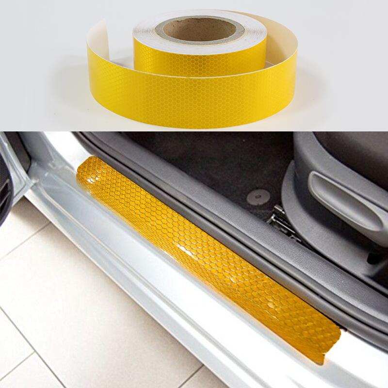 5CM/10CM/15CM/20CM*5M Yellow Reflective Tape High Vis Conspicuity Safet Stickers Waterproof Adhesive Reflectors Tape For Trailer