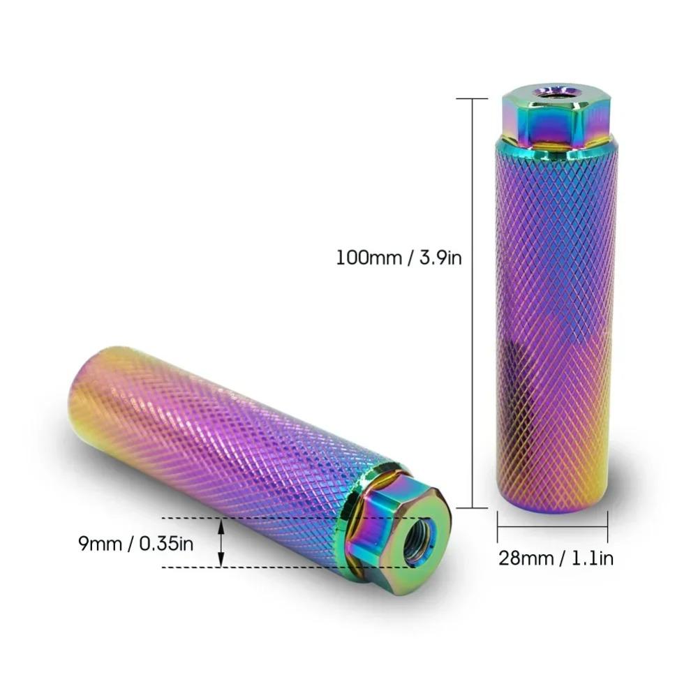 1pcs Alloy Foot Stunt Peg For Mtb Bmx Bike 3/8'' Axle Footrest-Lever Cylinder Grip Non-Slip Axle Foot Pegs Bicycle Accessories
