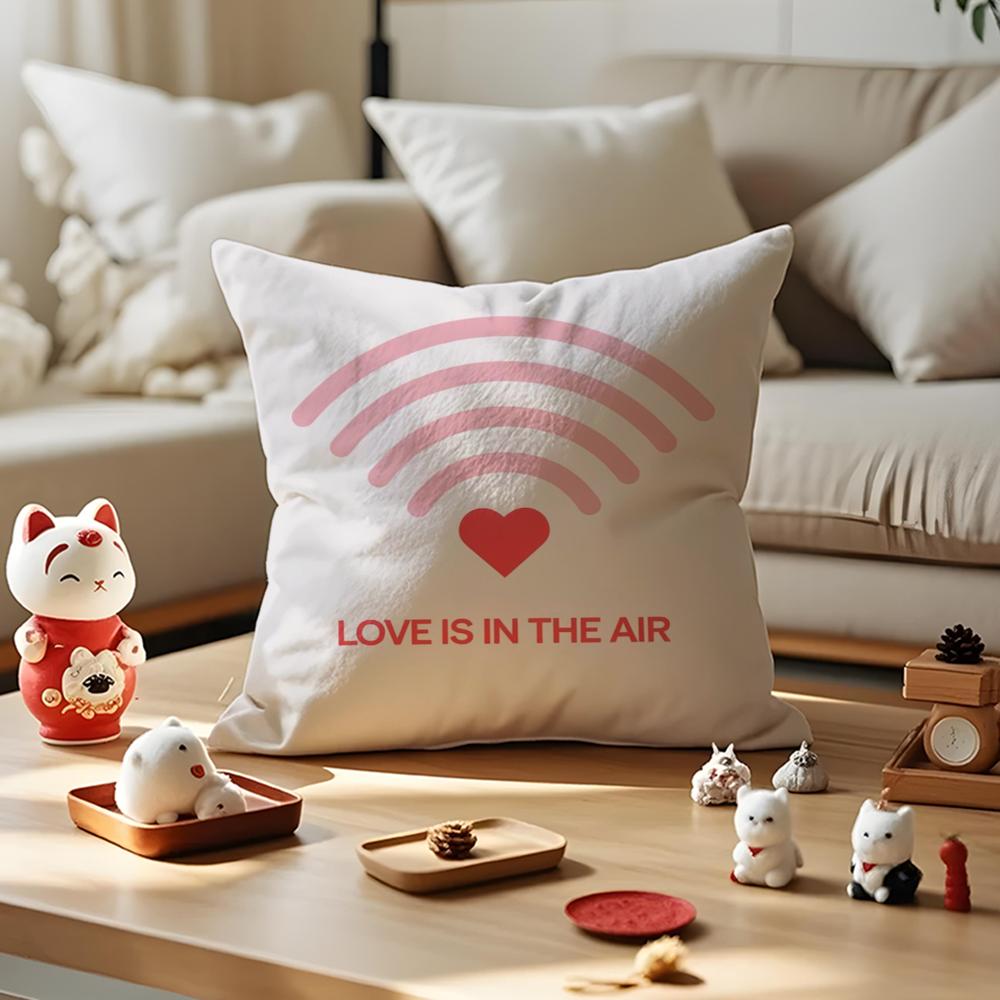 Signals of Love Kussensloop Zijdezacht Kort Pluche met Onzichtbare Rits Stofdichte Bankkussenhoes voor Huisdecoratie