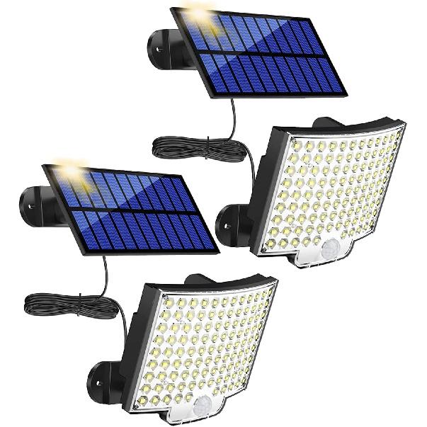 MPJ Solar Light for Outdoor, 106 LED Solar Light Outdoor with Motion Sensor, IP65 Waterproof, 120° Lighting Angle, Solar Wall Light for Garden with