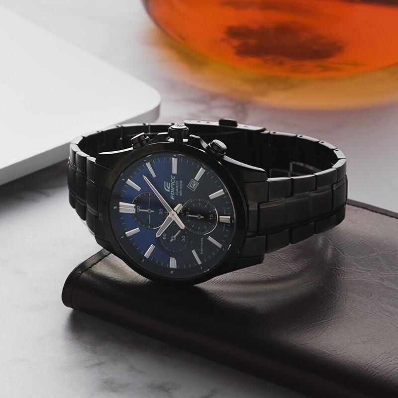 Casio EDIFICE Series Three-disc Six-hand Sapphire Mirror Classic Waterproof Quartz Movement Stainless Steel Strap Japanese and Korean EFB-660DC-2AVUPR