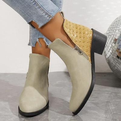 Botines de mujer, nuevos botines Chelsea de ante de otoño, botas de plataforma de moda para mujer, botines de tacón con cremallera lateral, botas de mujer