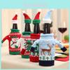 Festive Christmas Sweater Wine Bottle Cover Set Featuring Adorable Reindeer Snowman And Tree Designs