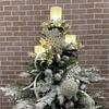 Black Triple Tree Topper Candle Holder Metal Triple Tree Topper Stand to Christmas Display Candles or Party Decor Hotel Festival