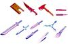 Modeling Support Goods Weapon Unit 34EX Knife Set Special Edition Total Height 66mm Plastic Model M.S.G [POLARIZATION RED&BLUE] Approx. NON-scale