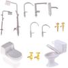1/12 Dollhouse Miniature Bath Shower Modeling Toilet Bathtub Faucet Simulation Water Tap Toys for Doll House Furniture Toys