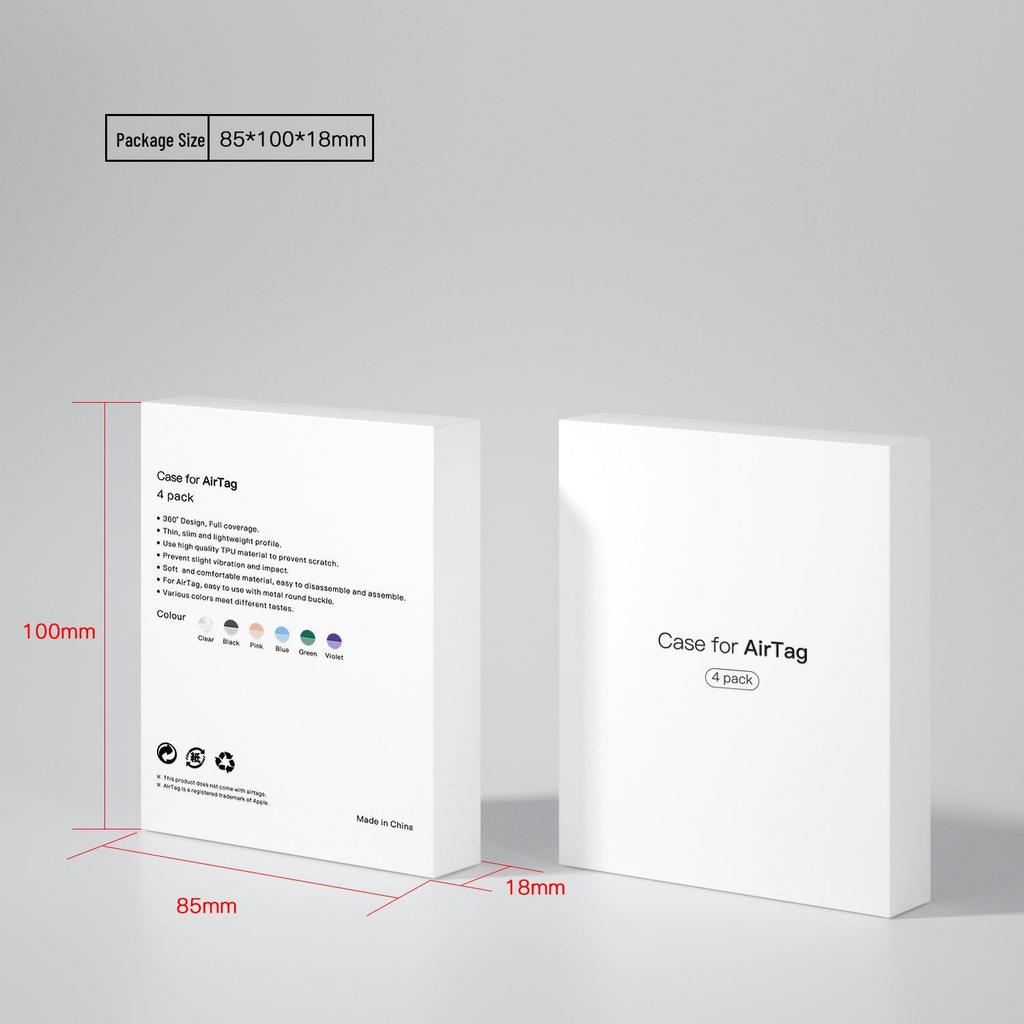 Protective Waterproof Keychain Case for Apple AirTag – Ideal for Luggage, Pet Collars, and More