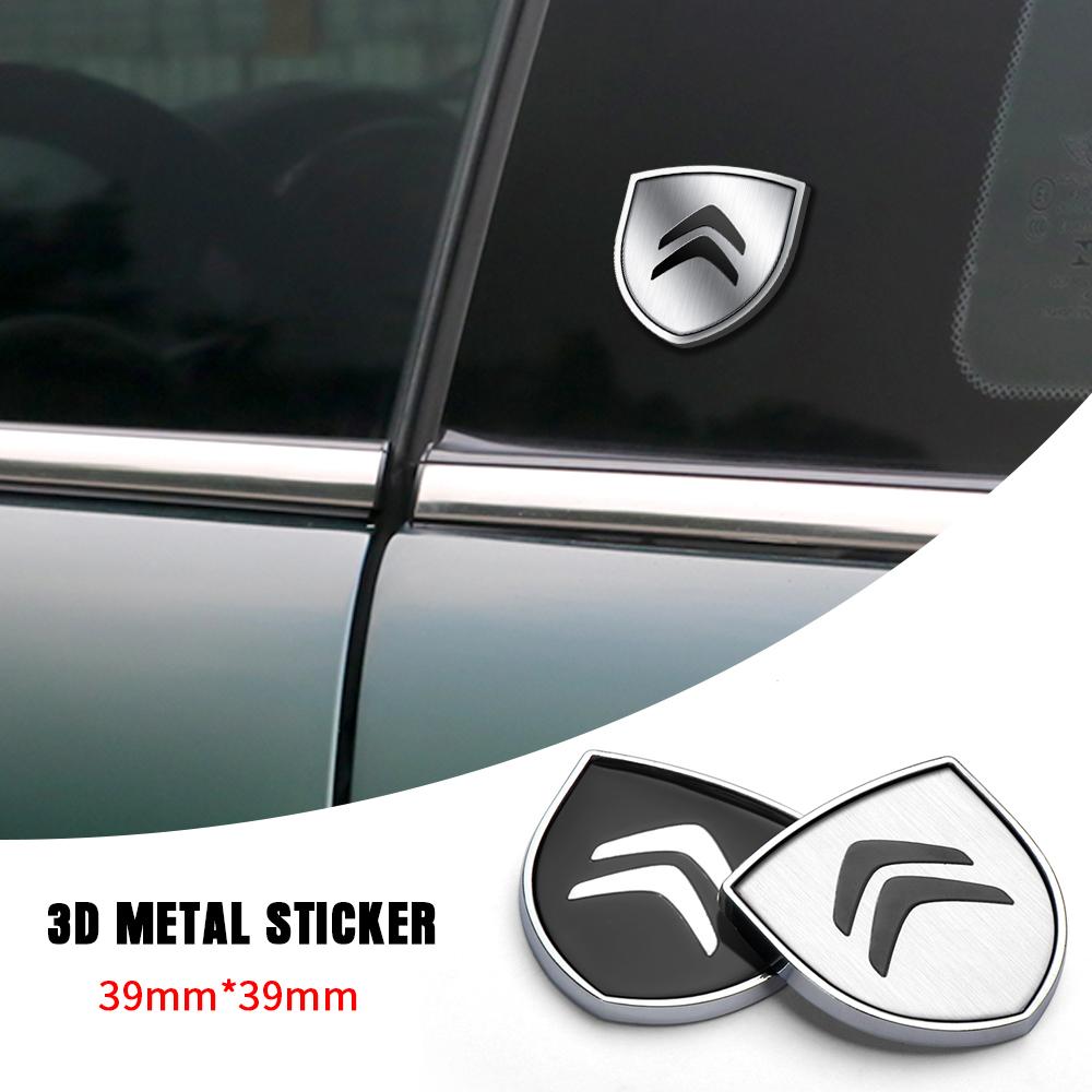 1 Pieza Pegatina Metálica 3D Decoración Maletero Carrocería Coche Forma de Escudo Accesorios de Coche Para Citroen C1 C2 C3 C4L VTS C-ELYSEE C3-XR