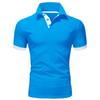 Herren Freizeit Polohemden Mode Kontrastfarben Design Umlegekragen Bequeme Oberteile Slim Fit Kurzarm T-Shirts