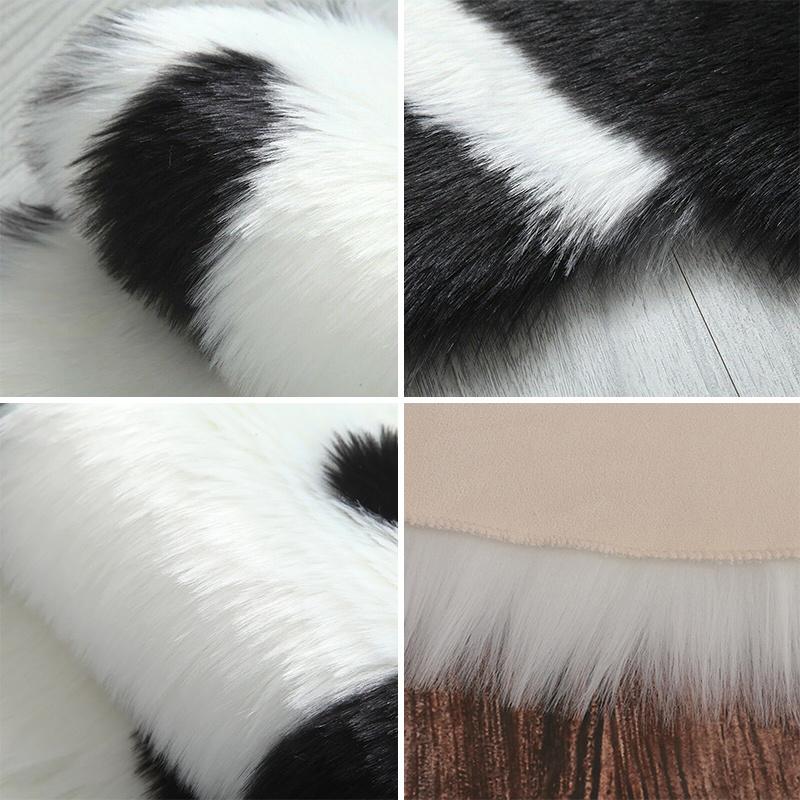 Faux Fur Rug Long-haired Panda Koala Animal-shaped Carpet Mats Living Room Bedroom Rug