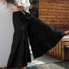 Casual Comfortable Wide Leg Pants Fashion Elastic Waist Pleated Cake Skirt Trouser Summer Folds Loose Solid Pants Pantalon 25736