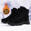 Mode Extérieur Cuir Homme Bottes Slip-on Chaussures à Plateforme Marque de Luxe Homme Hiver Peluche Bottes de Neige Mode Tout-aller Homme Bottes de Motocross