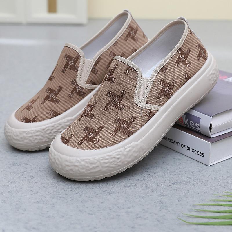 Shoes Women's Spring and Summer New Women's Single Shoes Fashion Women's Versatile Canvas Soft Sole Is Not Tired, One Pedal Is Breathable and Light