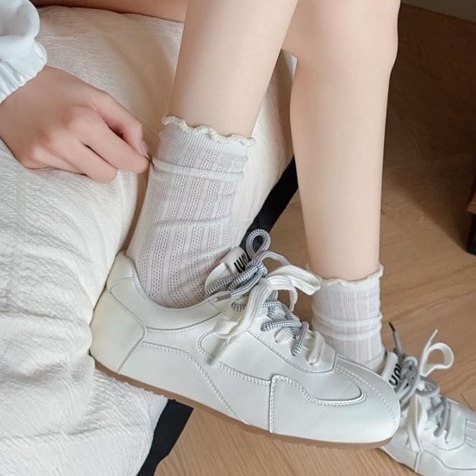 Summer Lace Mesh Socks For Women Girls Cotton White Retro Thin Breathable Mid Length Sock Girls Fashion Sweet Loose Comf Socks