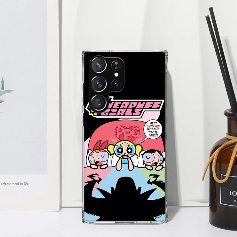 Cartoon P-Powerpuff-Girls Phone Case For Samsung Galaxy S26 S25 Edge S24 FE S23 S22 Ultra S21 Plus S20 + Art Fundas Back Cover G