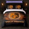 Set Biancheria da Letto Personalizzato Hull City con Nome Testo 1 Copripiumino+2 Federe Logo Calcio Regalo Personalizzato per Occasioni Speciali Decorazione Camera da Letto