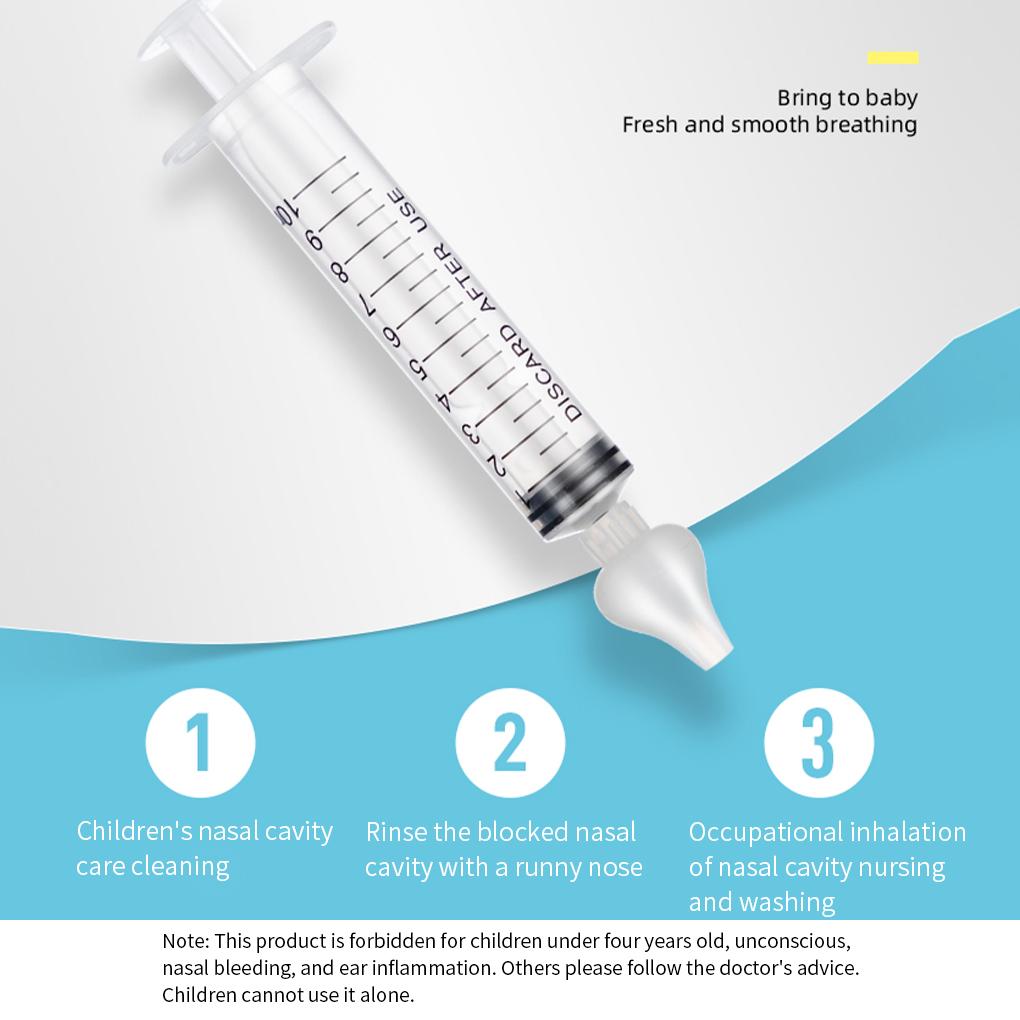 2 Pezzi Lavaggi Nasali per Neonati Tubo Siringa Pulizia Naso Bambino Cura del Neonato Aspiratore Nasale Pulitore 10ML Lavaggio Nasale per Rinite del Bambino