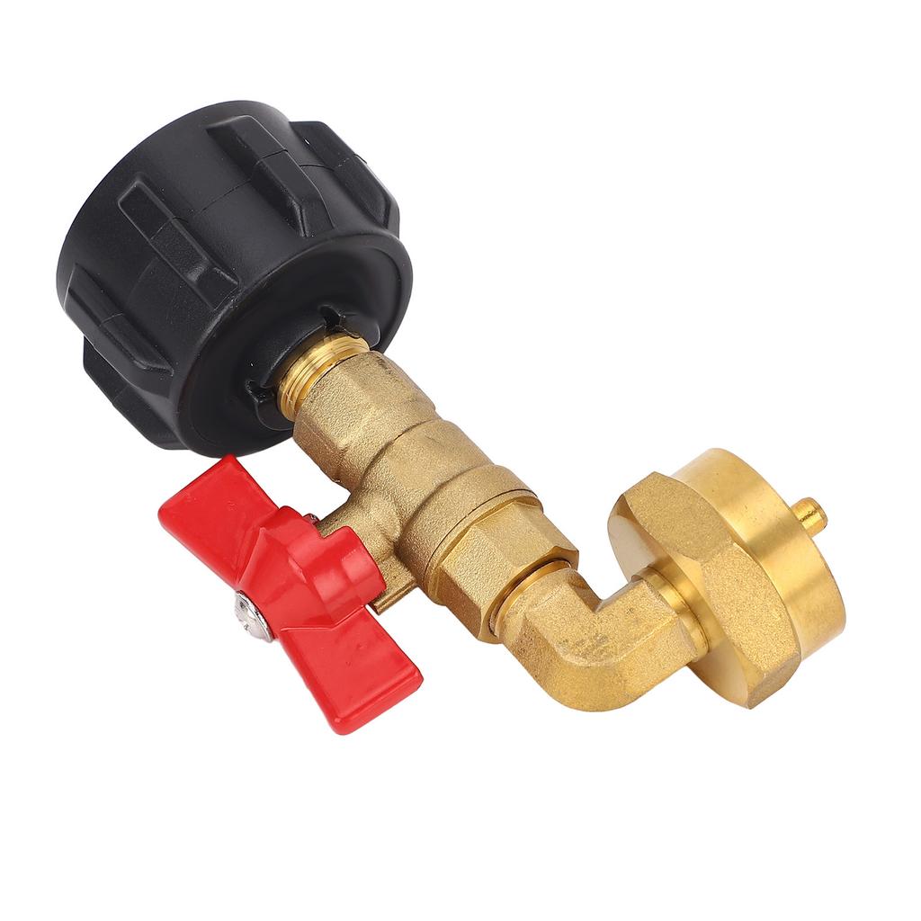 Adapter do napełniania butli gazowych QCC1 z zaworem regulacyjnym On/Off, adapter kolankowy do butli gazowych, napełnianie butli 1-funtowej