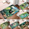 Cute Cartoon Cat Fish Reading By The River Green Forest Entrance Mat Welcome Mat Entrance Door Floor Mat Halloween Anime Rug