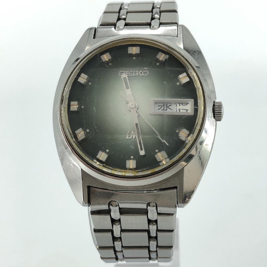 Working Good SEIKO LORD MATIC LM 5606-7230 Automatic 25 Jewels Green Dial Day-Date 9 Faceted Glass STAINLESS STEEL Men's Watch WATER RESISTANT 3-Hand