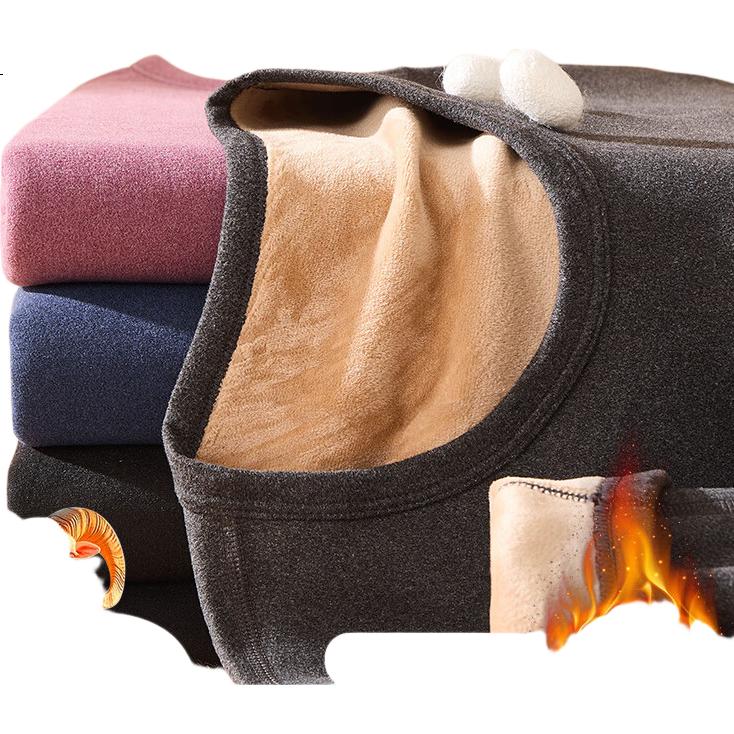 Yalu Fleece-Lined Thick Wool And Silk Thermal Underwear for Women, Autumn Top And Pants for Men, Cold-Resistant, -40°C Warm Clothing Set