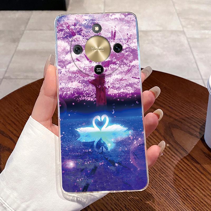 Casing For Honor X9d Case 5G Aesthetic Fashion Cute Cat Cartoon Soft Silicone Back Cover HonorX9d X 9d 5G Transparent Phone Case